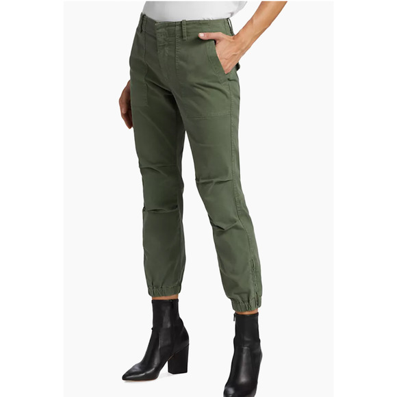 NEW! Nili Lotan 8 French Military Pants Slouchy Cropped Cargos Cotton Army Green - Picture 7 of 14